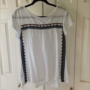LOFT Embroidered Bohemian Tunic Blouse, Women's size M